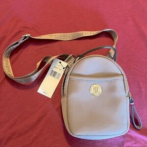 Tommy Hilfiger crossbody purse, taupe color- new with tags.
